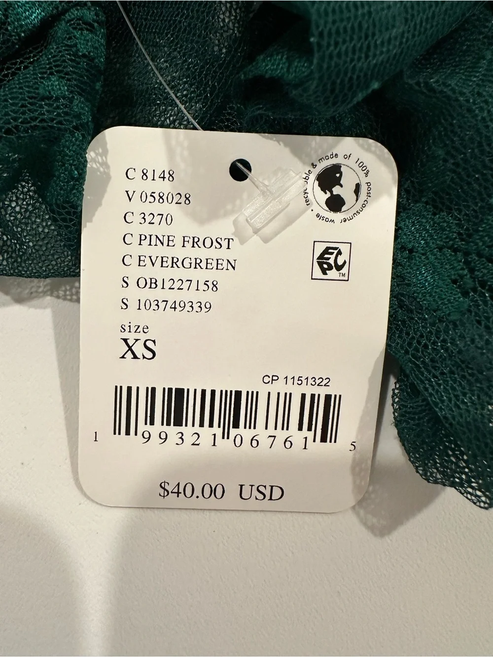 NWT Intimately Free People Lady Lux Layering Top Evergreen Sz XS